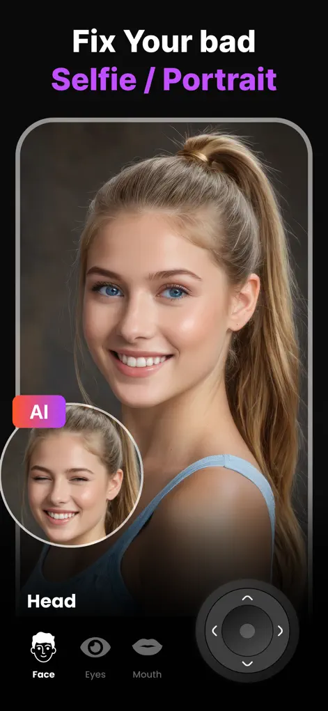 Rescuing a bad selfie with AI-suggested expression changes